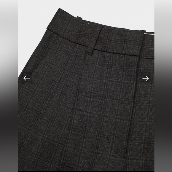 NWT Aritzia Effortless “(re)fined fabric” Sz 0 Gray/Black plaid - Picture 7 of 9
